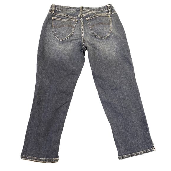 Lee Riders Women's Mid Rise Capri Stretch Denim Blue Dark Wash Size 28 - Picture 13 of 16